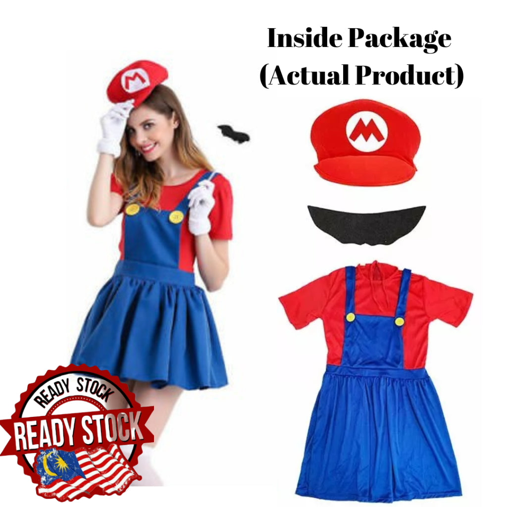 Kids & Adults Super Mario Costumes Halloween Party MARIO & LUIGI Cosplay Jumpsuits Performance Cosplay Event Party