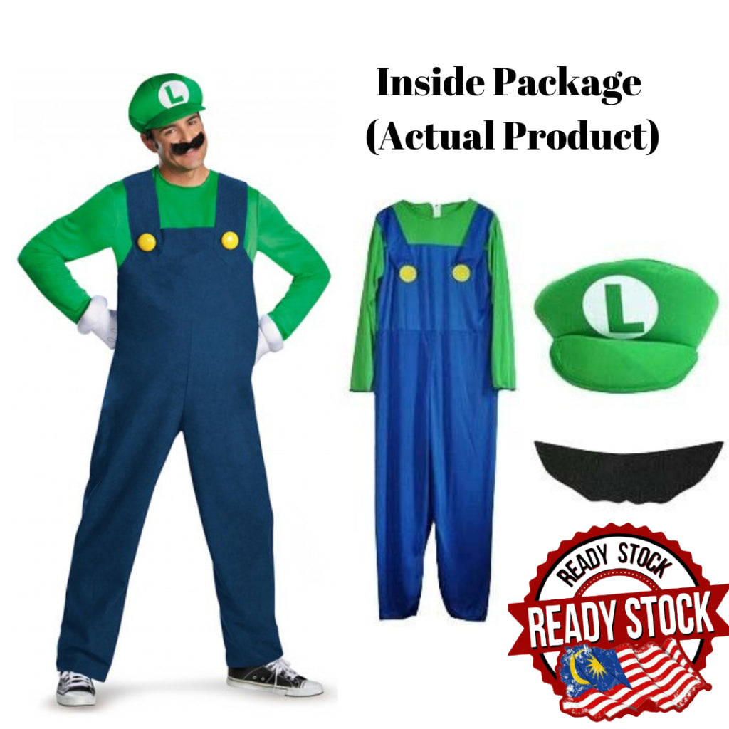 Kids & Adults Super Mario Costumes Halloween Party MARIO & LUIGI Cosplay Jumpsuits Performance Cosplay Event Party