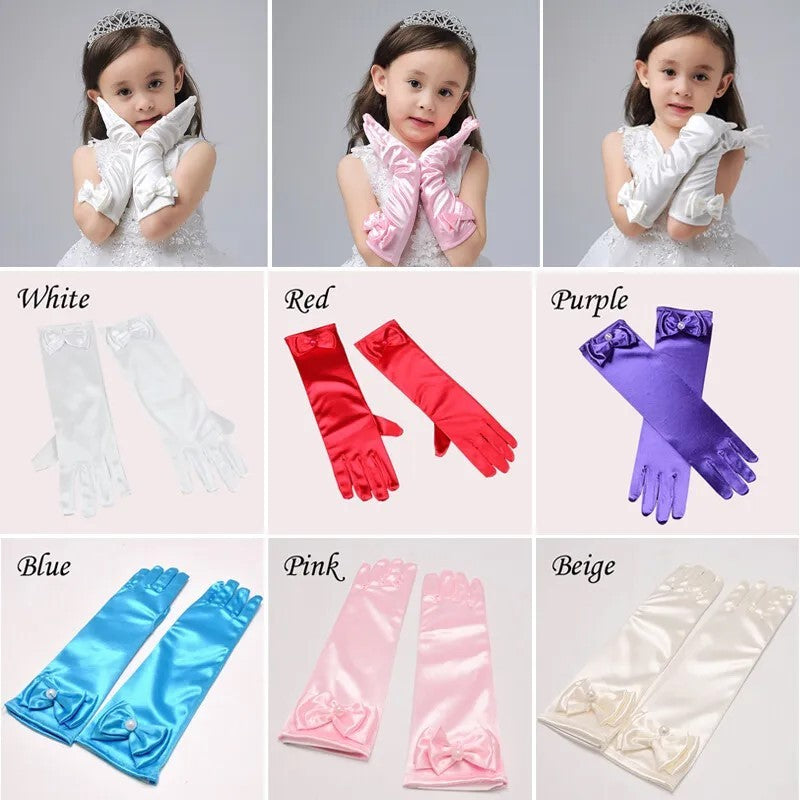 Ready Stock Princess Kids Girl Glove Event Party Various Design Mesh