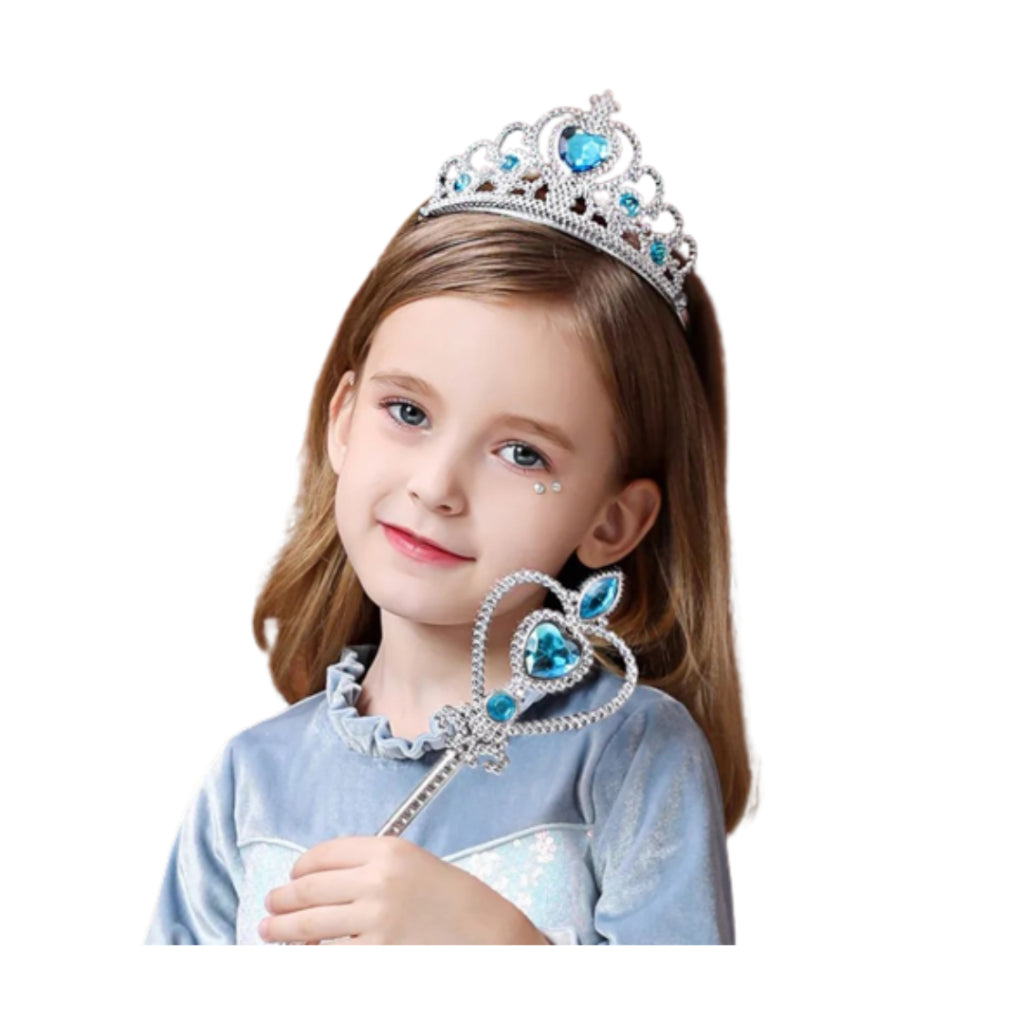 Princess Girls Frozen Elsa Anna Belle Crown Wand Accessories Set Event Party