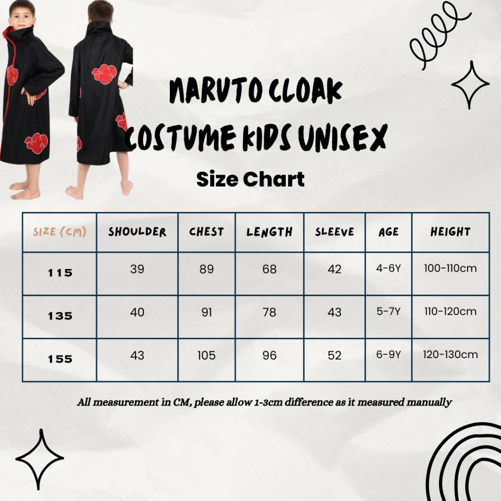 Halloween costume kids & Adult Naruto Hokage Akatsuki Cosplay Cloak Child Uzumaki Accessories Headband Ring Itachi Kunai