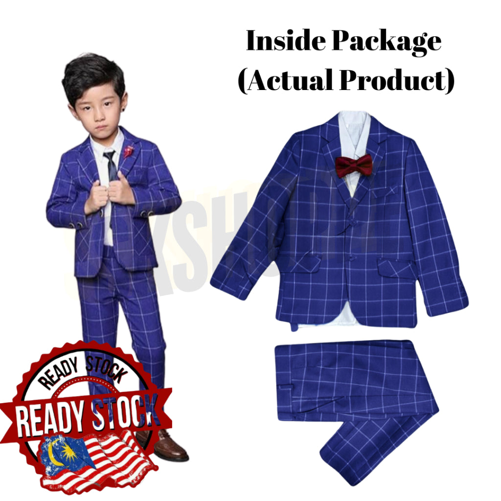 Kids Baby Suit Boys Blazer Pants Attire Outfit Set Children's Formal Wedding Birthday Dresswear Sets Toddler Suits 2-14Y