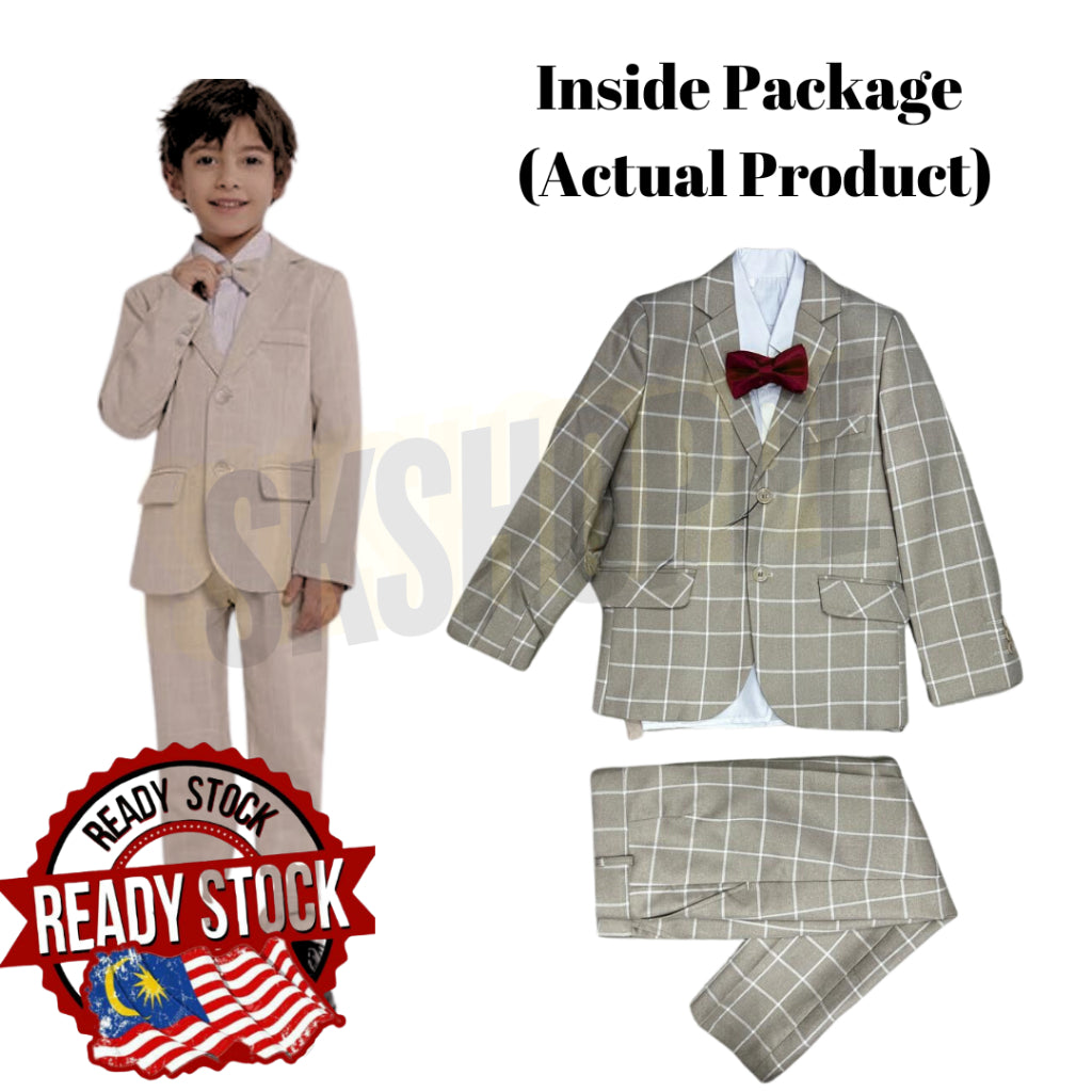 Kids Baby Suit Boys Blazer Pants Attire Outfit Set Children's Formal Wedding Birthday Dresswear Sets Toddler Suits 2-14Y