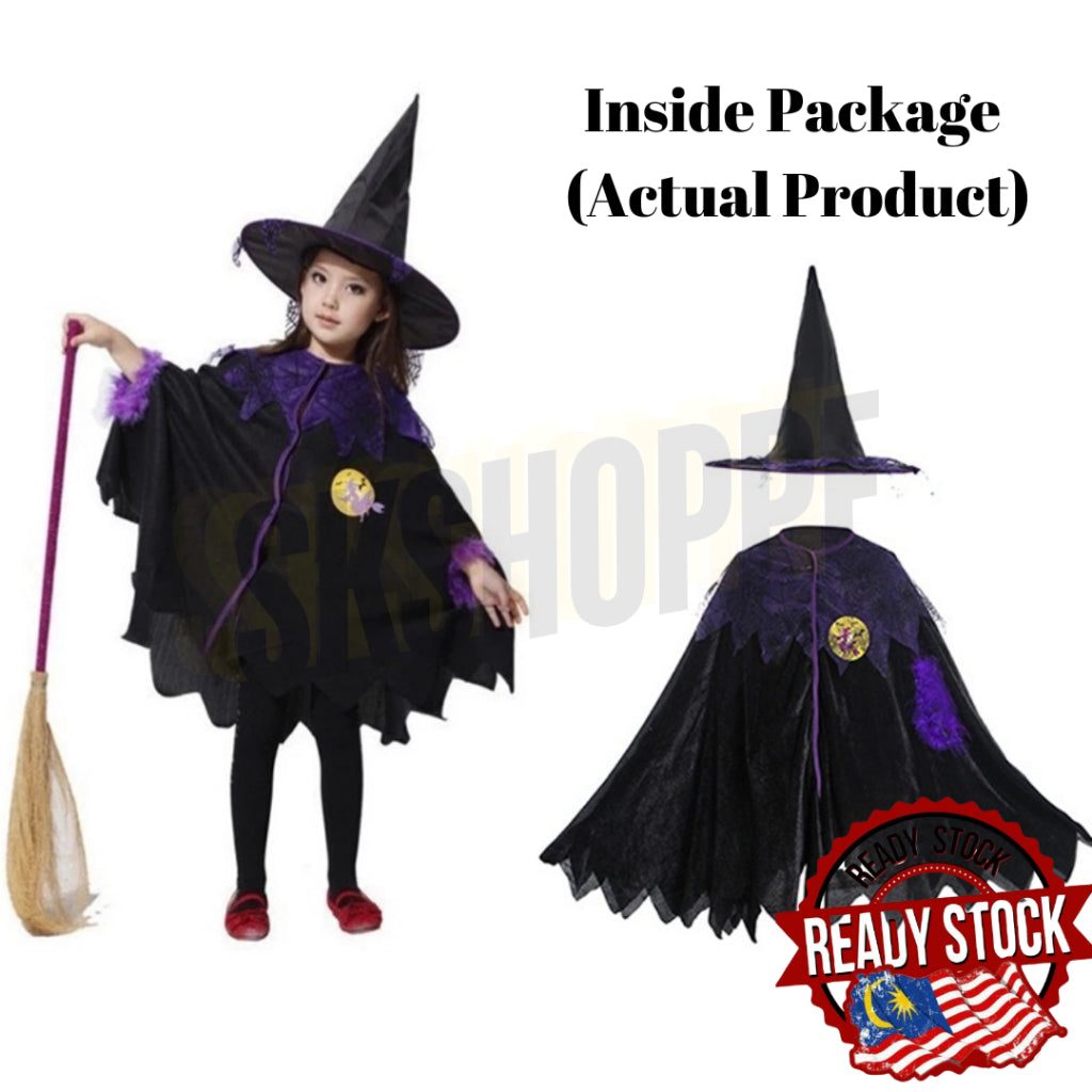 Little Witch and Halloween Girl Red Skeleton Costumes Kids Cosplay Event Party