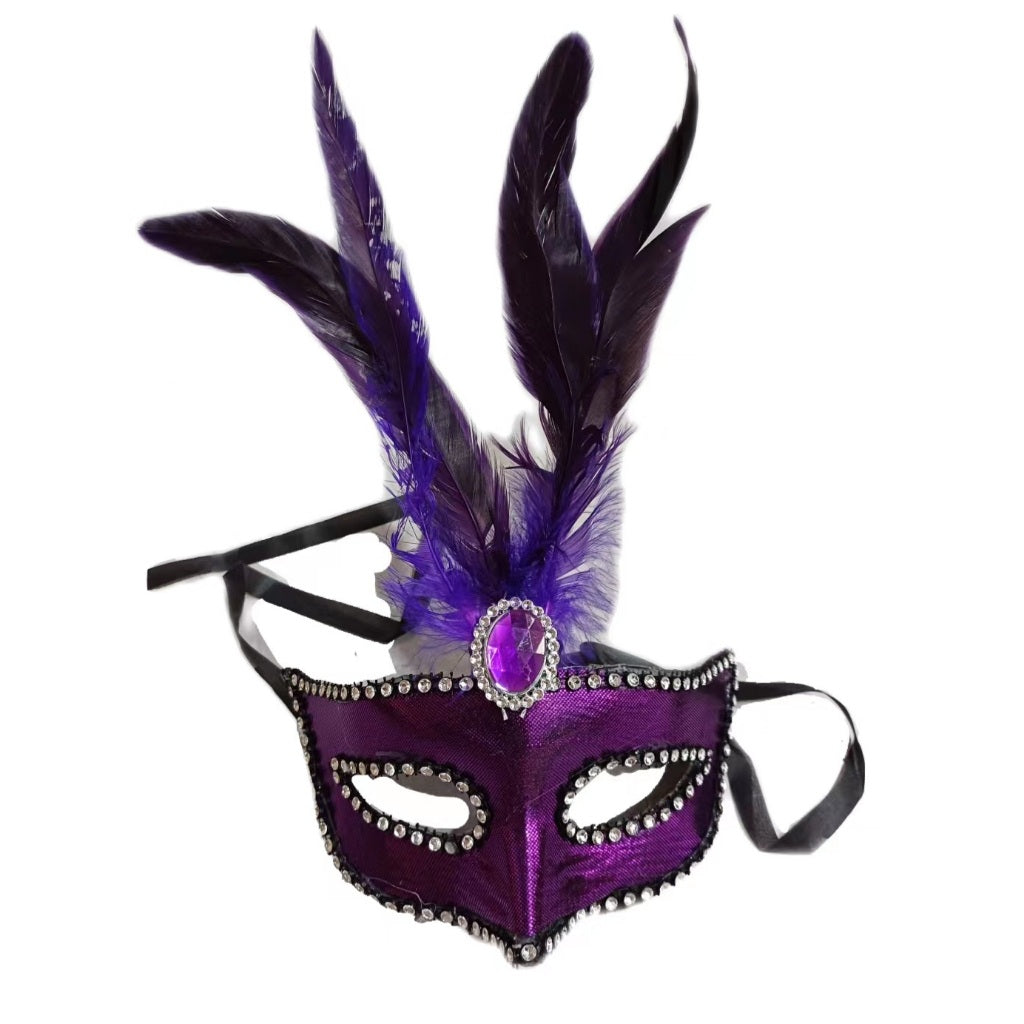 Halloween Costume Fancy Roman Gladiator Masked Ball Masquerade Eye Mask Feather Mask