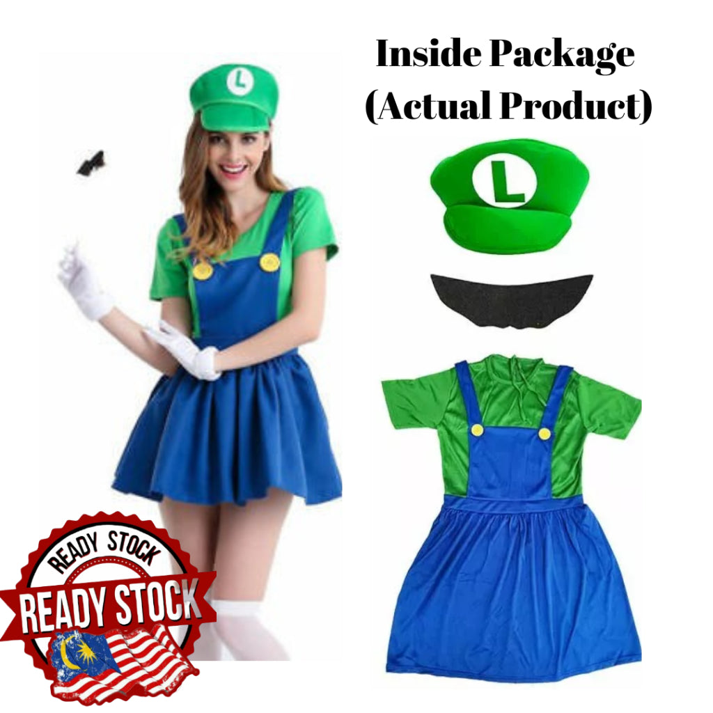 Kids & Adults Super Mario Costumes Halloween Party MARIO & LUIGI Cosplay Jumpsuits Performance Cosplay Event Party