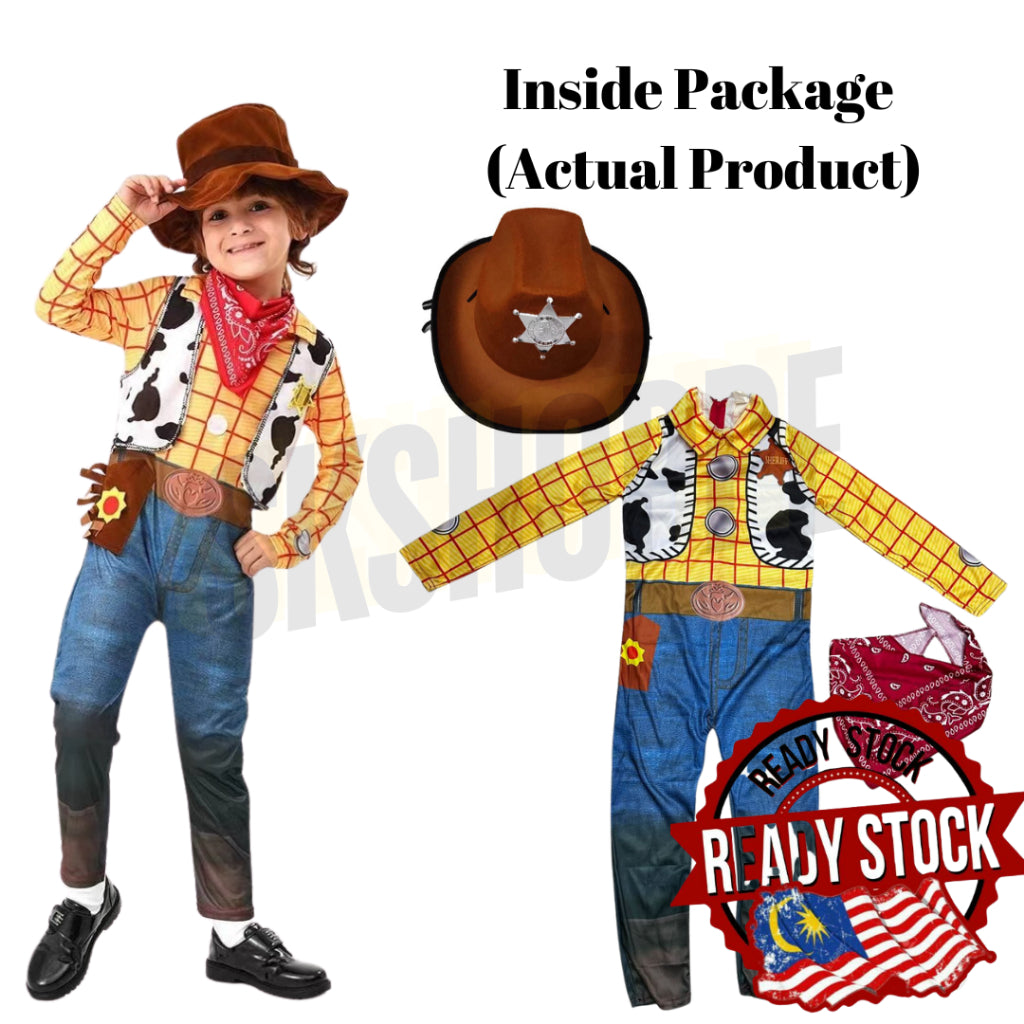 Western Cowboy Toystory Costume Cosplay Cartoon Toddler Cowboy Costume Halloween Birthday西方牛仔 Malaysia Ready Stock