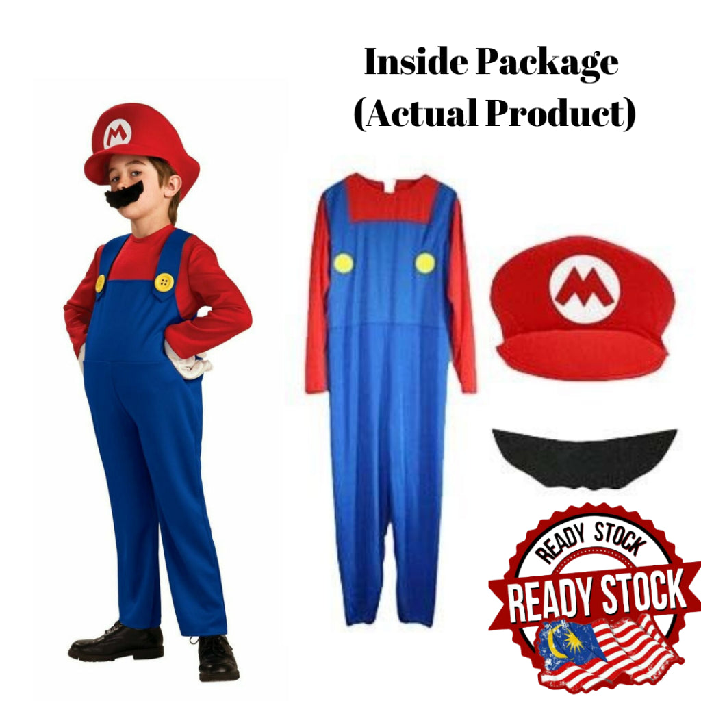 Kids & Adults Super Mario Costumes Halloween Party MARIO & LUIGI Cosplay Jumpsuits Performance Cosplay Event Party