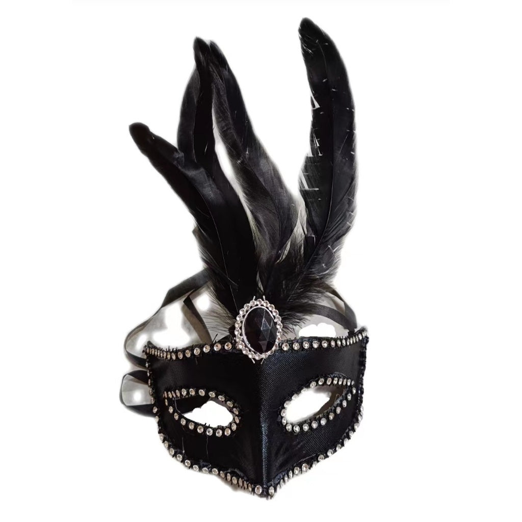 Halloween Costume Fancy Roman Gladiator Masked Ball Masquerade Eye Mask Feather Mask