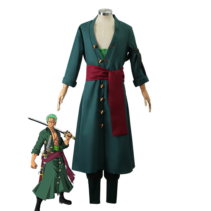 Costume One Piece Luffy & Roronoa Zoro Cosplay Shirt Pants Clothes Hat Suit Halloween Christmas Party for Kids & Adult