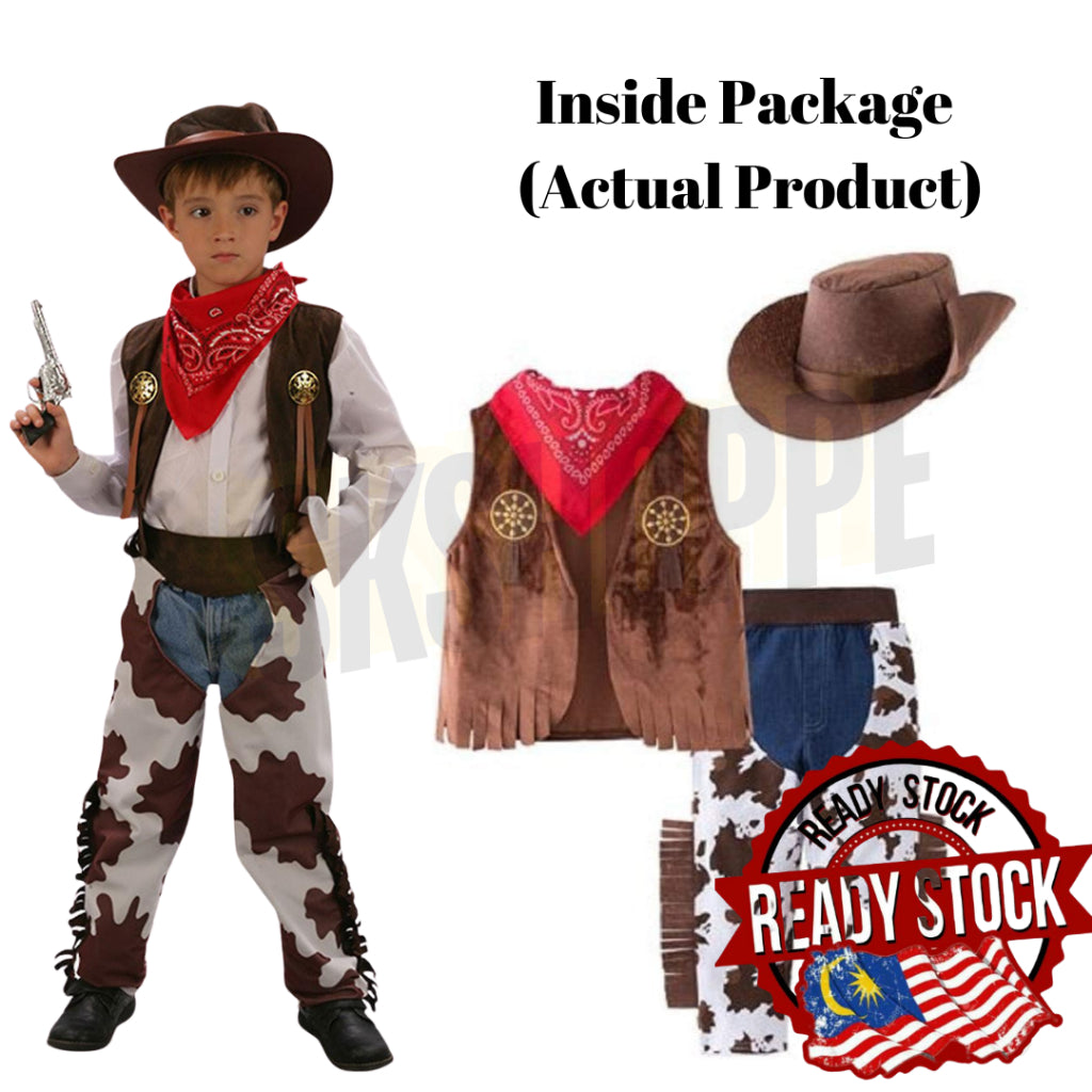 Western Cowboy Toystory Costume Cosplay Cartoon Toddler Cowboy Costume Halloween Birthday西方牛仔 Malaysia Ready Stock