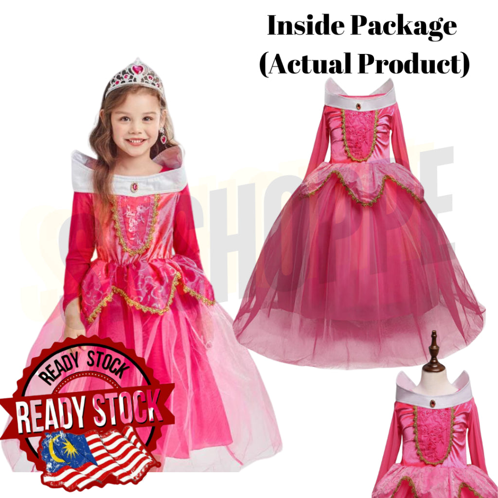 Sleeping Beauty Princess Dress Aurora Costume Girls Costumes Birthday Party Dress up for Girls Cosplay Offshoulder