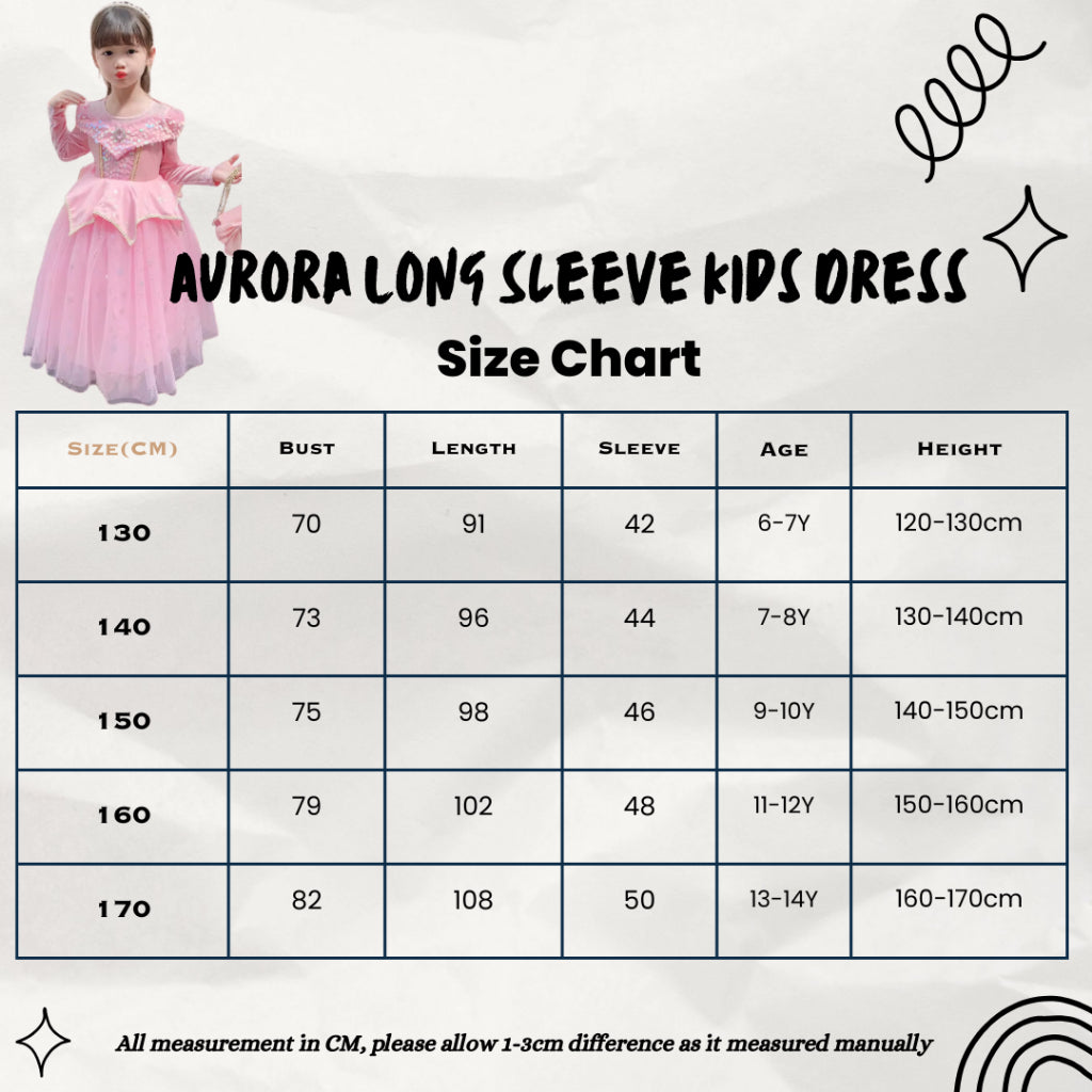 Sleeping Beauty Princess Dress Aurora Costume Girls Costumes Birthday Party Dress up for Girls Cosplay Offshoulder