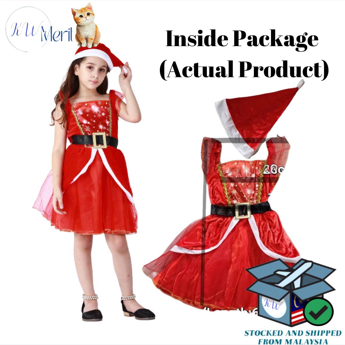 Christmas Costume Santa Girl Cosplay Kids Costume Event Party Holiday Festival