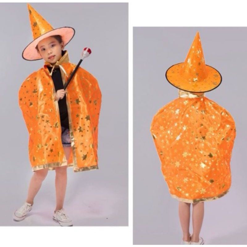 Costume Halloween Kids Cape - Colourful W/Hat