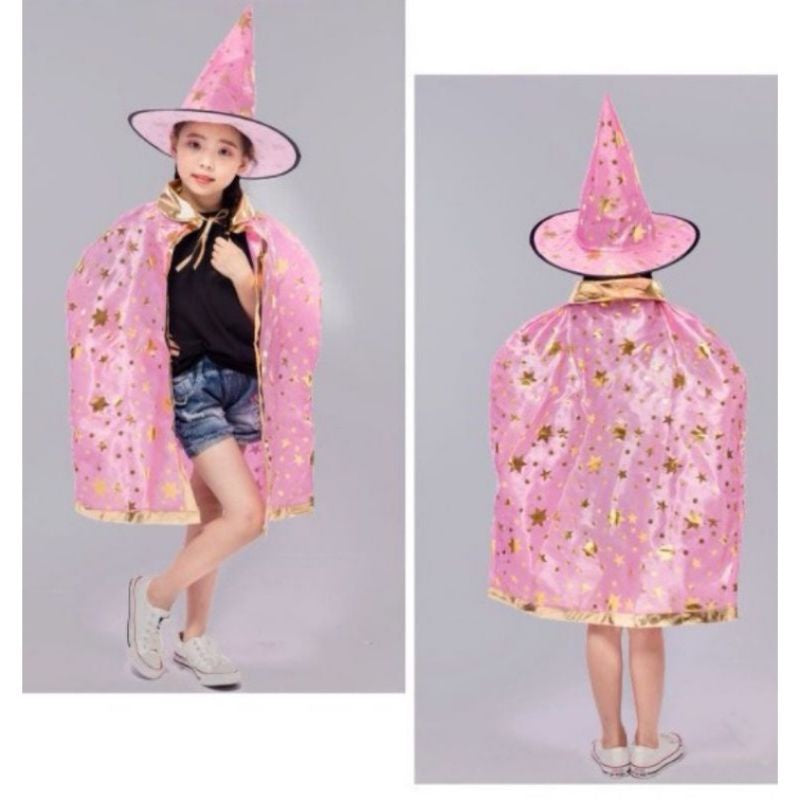 Costume Halloween Kids Cape - Colourful W/Hat