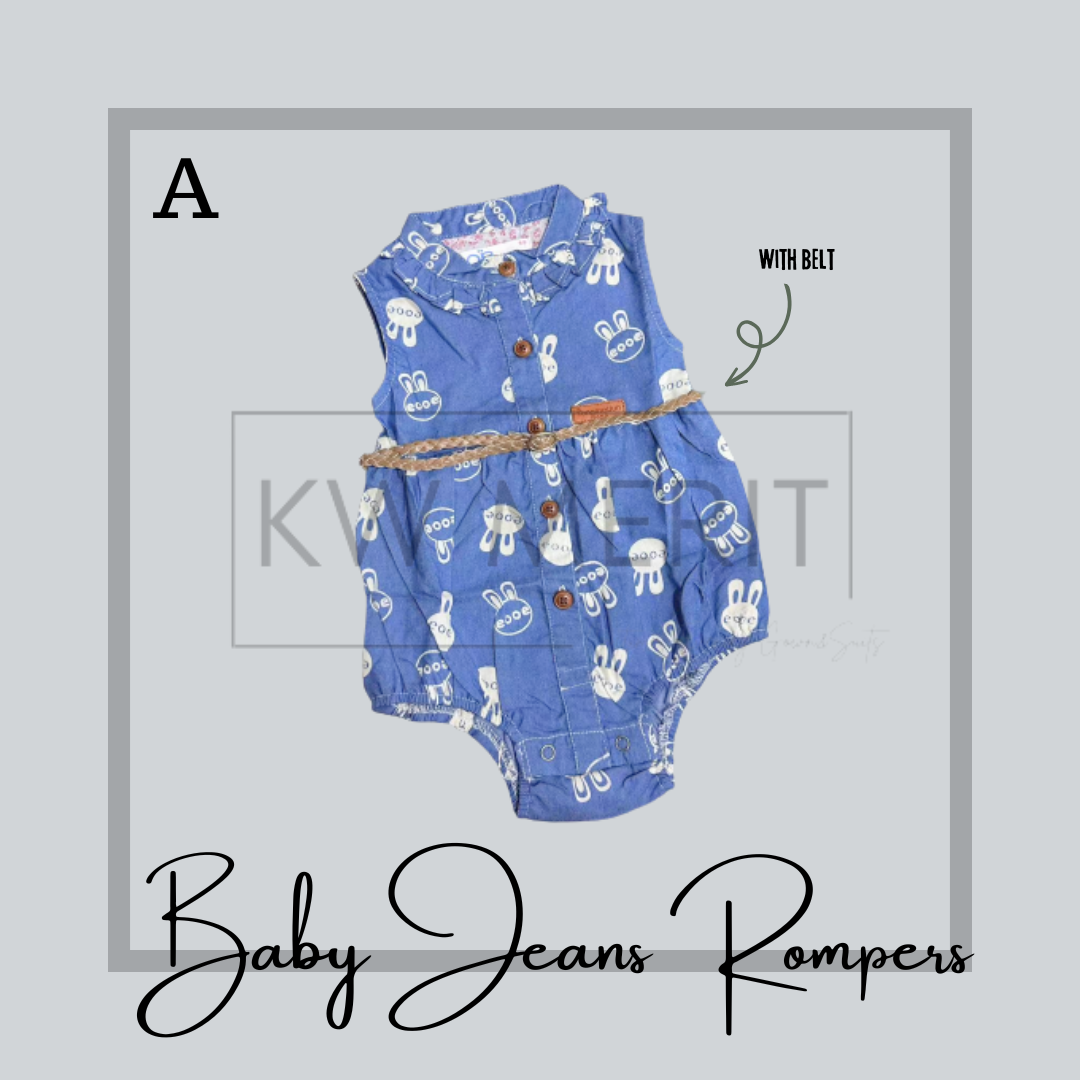 Newborn Baby Girl Jeans Rompers