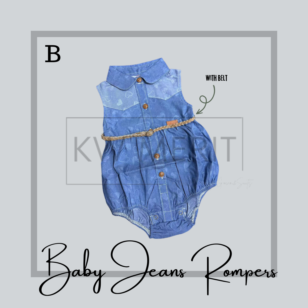 Newborn Baby Girl Jeans Rompers