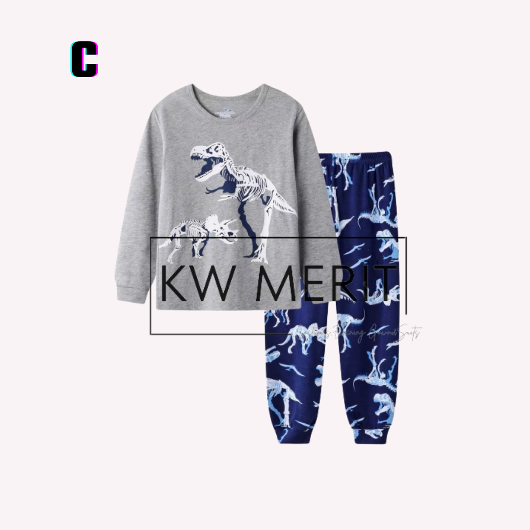 Kids cotton pajamas long-sleeved shirt + long-sleeved pants (Pt. 1)